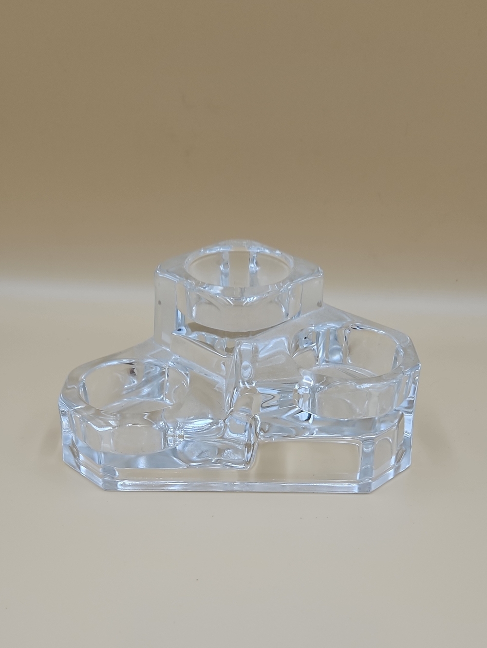 Clear Glass Multi-Tea Light Candle Holder